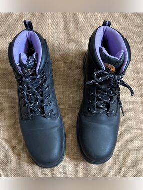 Brahma Womens Black Steel Toe Boots Size 9 Work Chore Combat Grunge